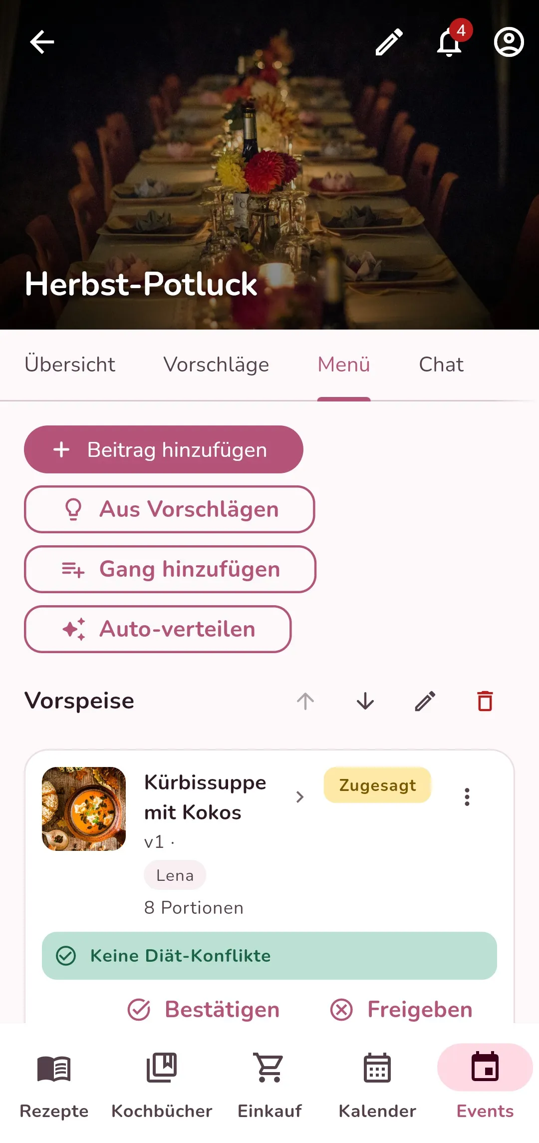 Happi Happi: Koch-Events mit Gästen planen